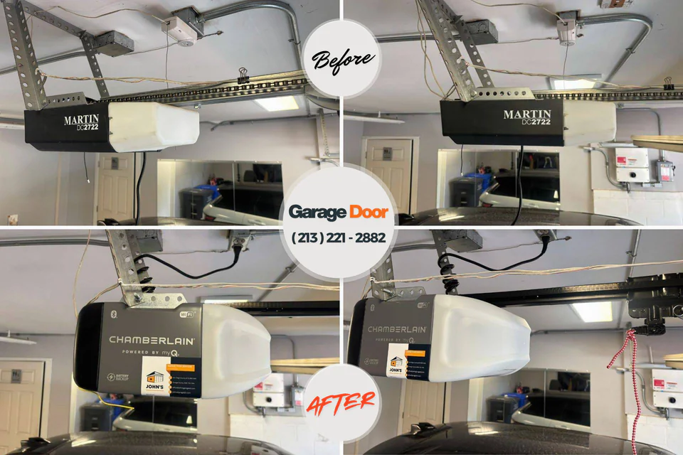 Before and after: garage door repair Paxtang, PA